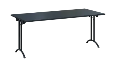 SLA 180 lak skládací jednací stůl 1800x800, deska 25 mm, podnož černý lak, deska antracit